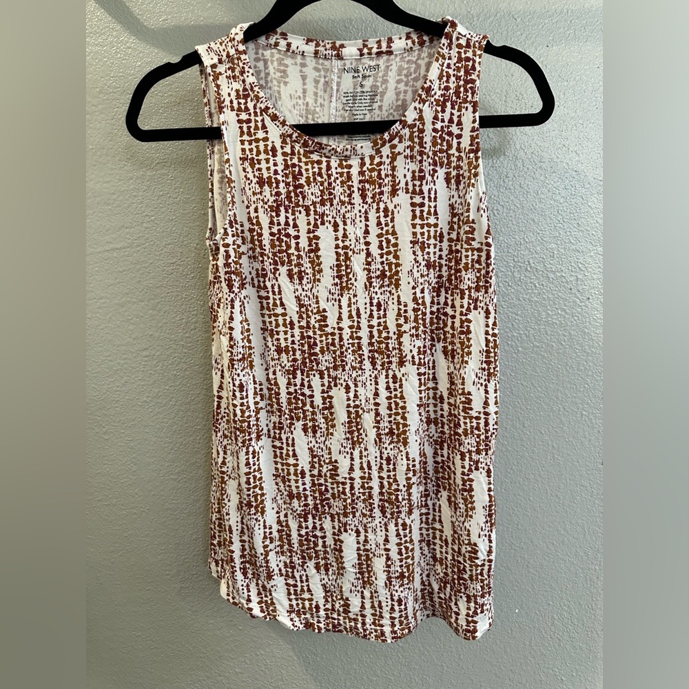 3 for $10. Nine West Brown and White Tank Top
